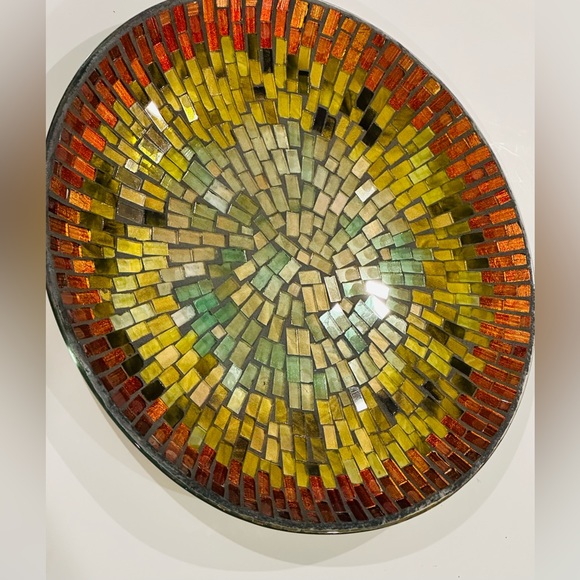 Mosaic Plate. Don't know much about it but beautiful, made with stained glass - Picture 6 of 9
